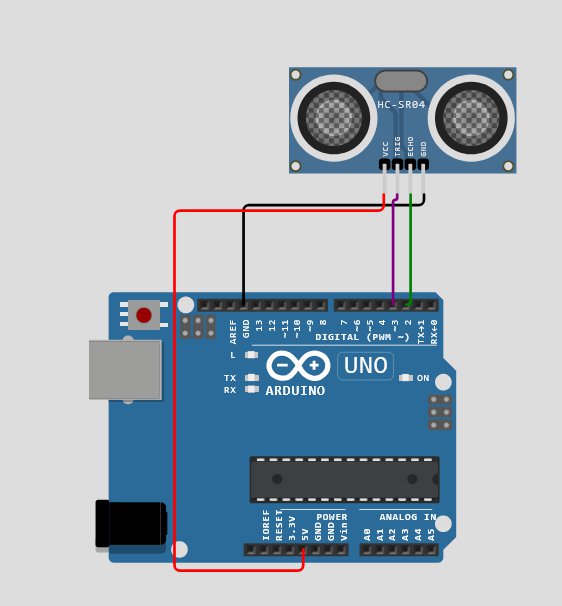 HC-SR04 wired to Arduino