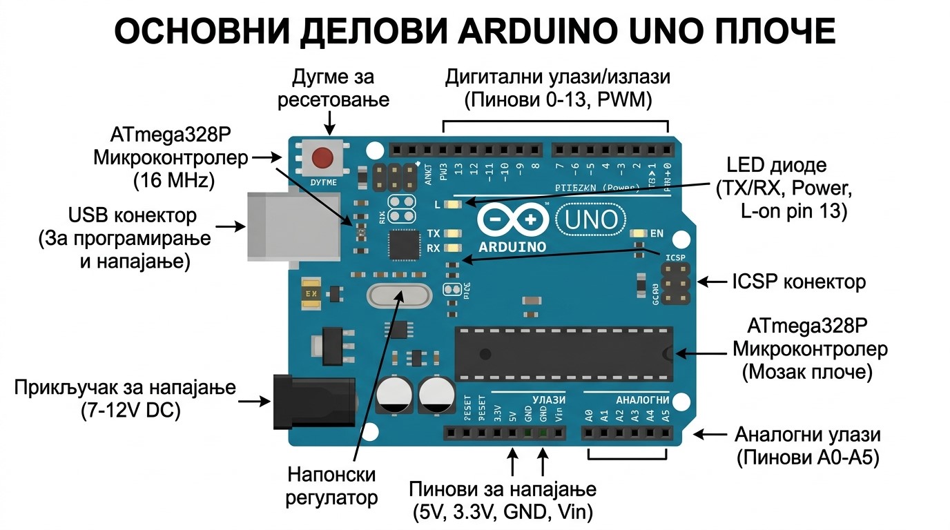 Osnovni delovi Arduino ploče