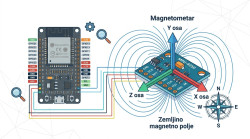 Вежба: Магнетометар MPU-9250 – Дигитални компас са ESP32 и Processing-ом